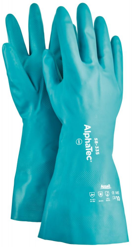 Rękawice chemiczne AlphaTec 58-335 z połoką nitrylową, rozmiar 7 Ansell (12 par)