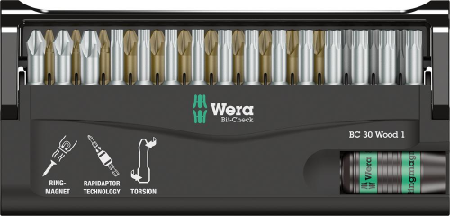 Zestaw bitow Bit-Check 30 Wood 1 Wera