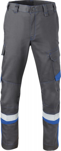 Spodnie z paskiem w talii, 80340 rozmiar 54, szare/niebieski węgiel