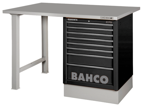 Stół warsztatowy 8 szuflad z blatem stalowym 1800x750x1030 mm (czarny) BAHCO