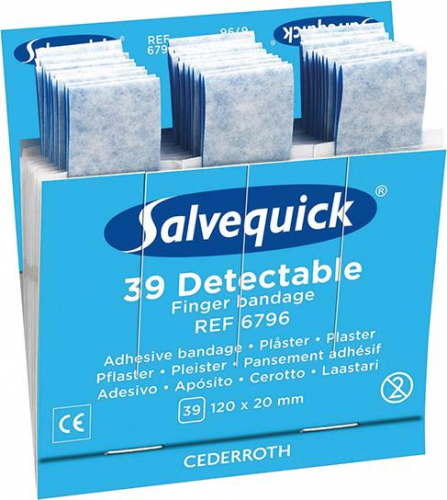 Opakowanie uzupełniające Salvequick bandaże na palce  6x39 wykrywalne  (6 szt.)