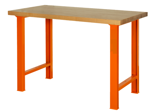 Stół warsztatowy z drewnianym blatem 1500x750x1030 mm (pomarańczowy) BAHCO