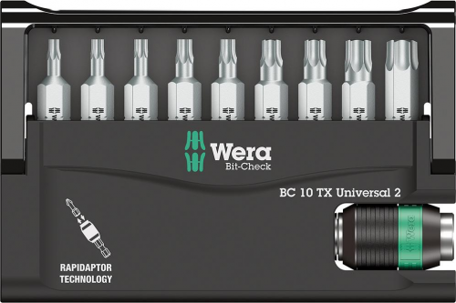 Zestaw bitów Bit-Check 10 TX (TORX) Universal 2  Wera