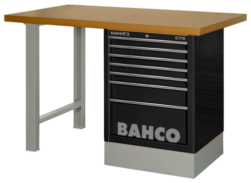 Stół warsztatowy 7 szuflad z blatem MDF 1800x750x1030 mm (czarny) BAHCO