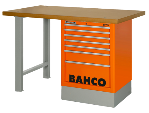 Stół warsztatowy 8 szuflad z blatem MDF 1500x750x1030 mm (pomarańczowy) BAHCO