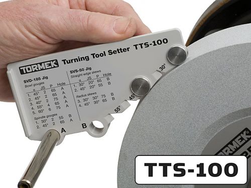 Osprzęt ustawczy do noży tokarskich, zapewniający dokładne wykonanie kształtu i kąta ostrza TTS-100