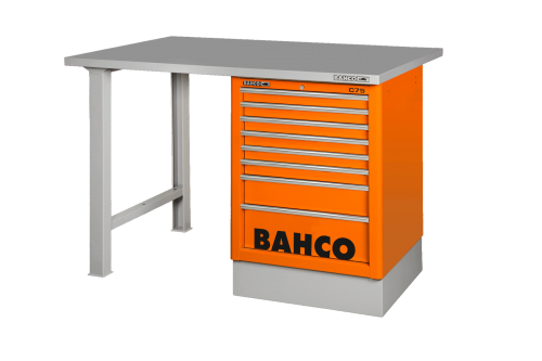 Stół warsztatowy 8 szuflad z blatem stalowym 1500x750x1030 mm (pomarańczowy) BAHCO