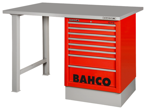 Stół warsztatowy 8 szuflad z blatem stalowym 1800x750x1030 mm (czerwony) BAHCO